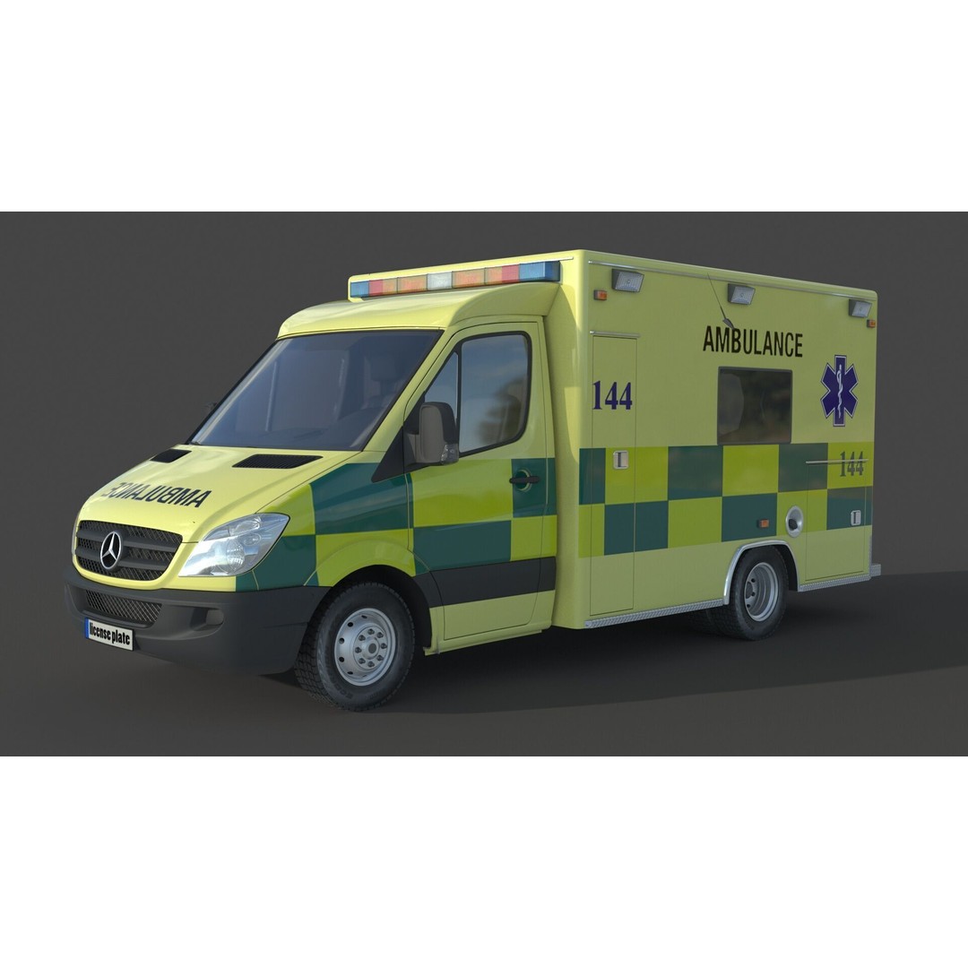 Mercedes Benz Sprinter 516 CDI Ambulance 3D Model – High Poly Vehicle, FBX, OBJ - View 6