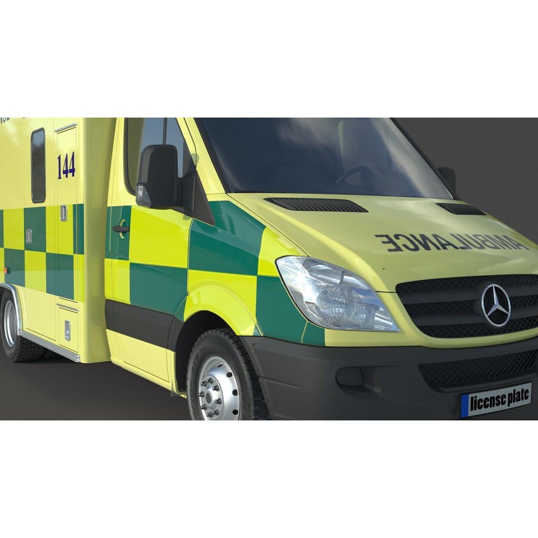 Mercedes Benz Sprinter 516 CDI Ambulance 3D Model – High Poly Vehicle, FBX, OBJ - View 9