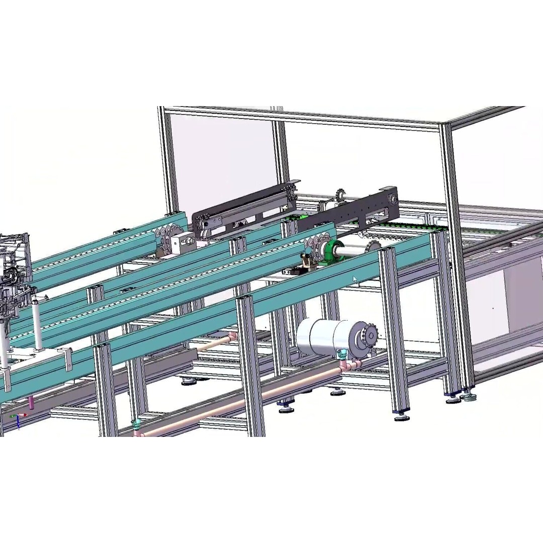 Engine Assembly Line Conveyor System 3D Model – High-Throughput Automation, FBX