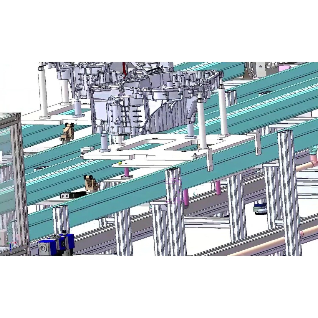 Engine Assembly Line Conveyor System 3D Model – High-Throughput Automation, FBX - View 10