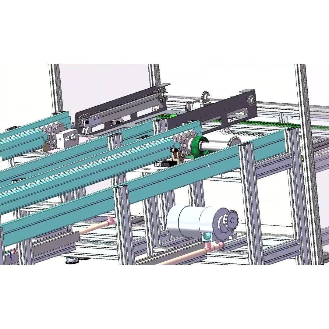 Engine Assembly Line Conveyor System 3D Model – High-Throughput Automation, FBX - View 11