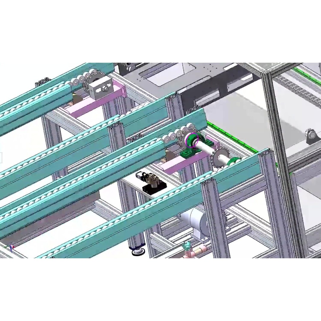 Engine Assembly Line Conveyor System 3D Model – High-Throughput Automation, FBX - View 12