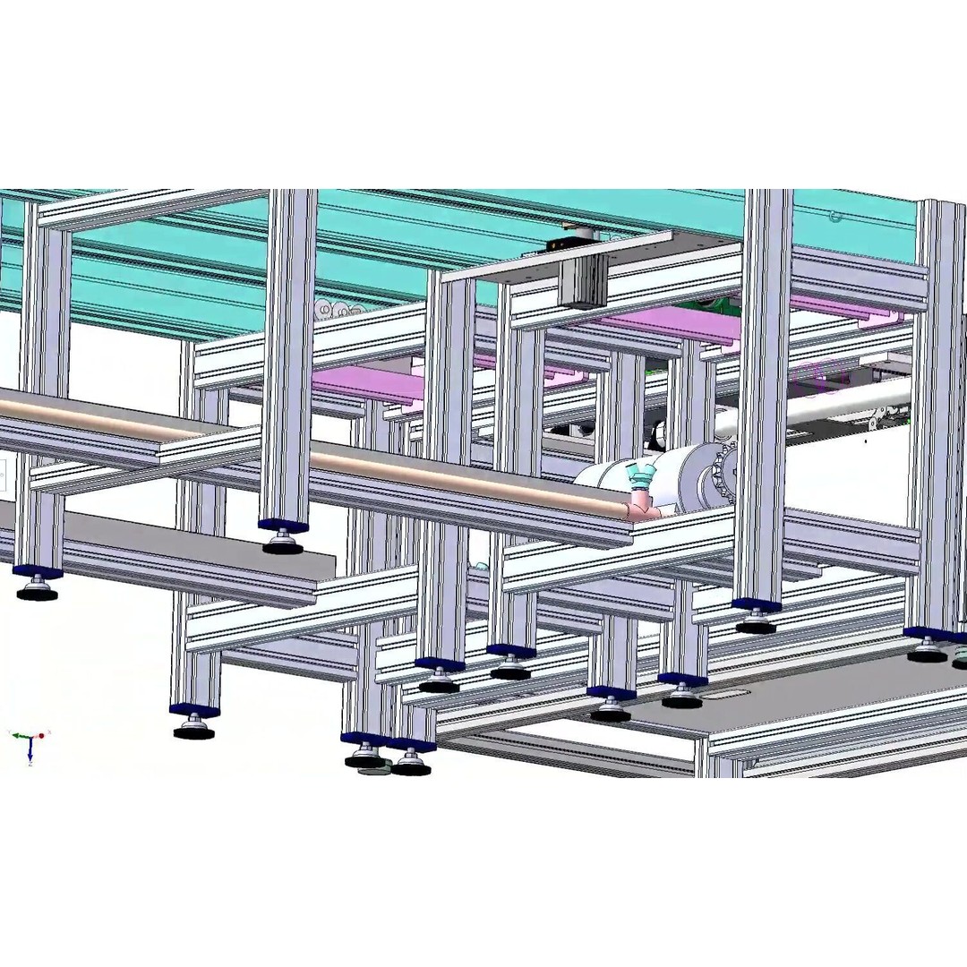 Engine Assembly Line Conveyor System 3D Model – High-Throughput Automation, FBX - View 15