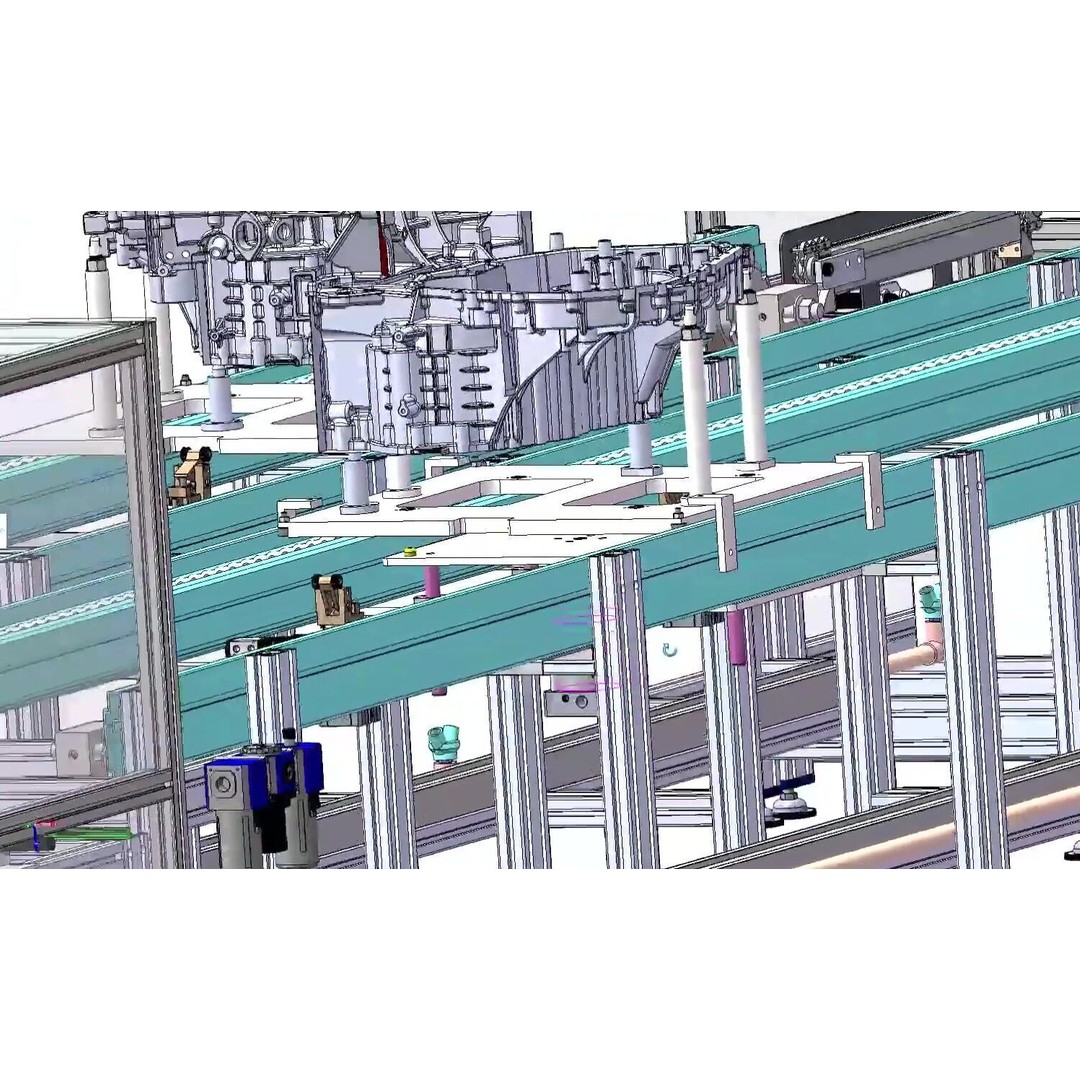 Engine Assembly Line Conveyor System 3D Model – High-Throughput Automation, FBX - View 17