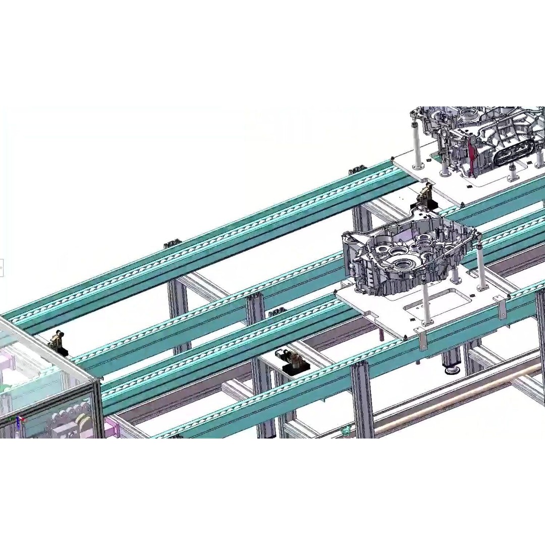 Engine Assembly Line Conveyor System 3D Model – High-Throughput Automation, FBX - View 19