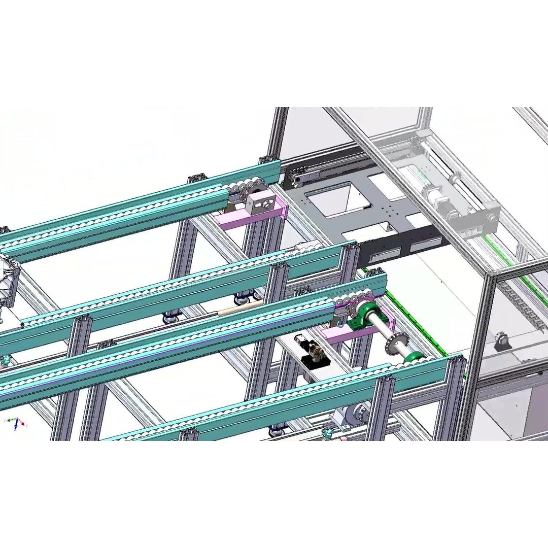 Engine Assembly Line Conveyor System 3D Model – High-Throughput Automation, FBX - View 5