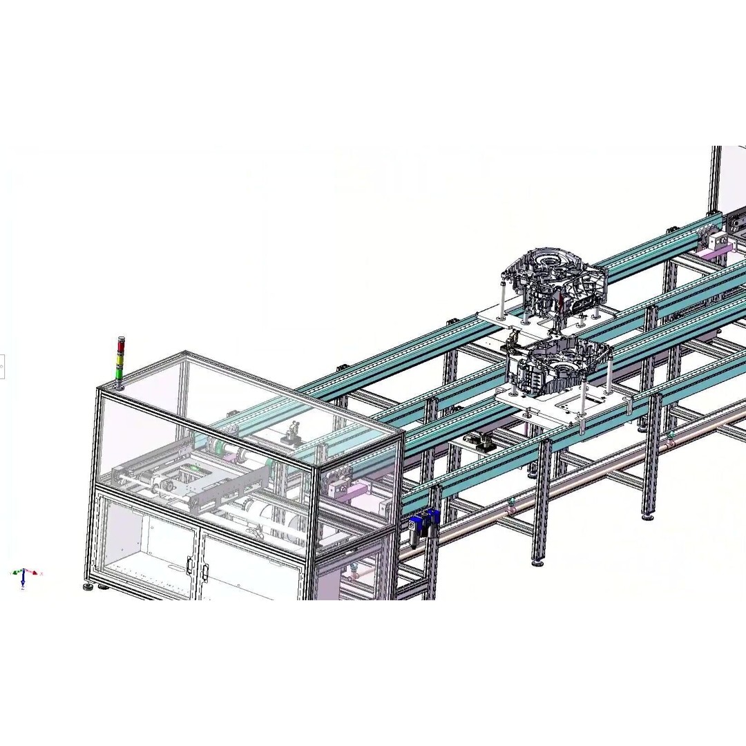 Engine Assembly Line Conveyor System 3D Model – High-Throughput Automation, FBX - View 7