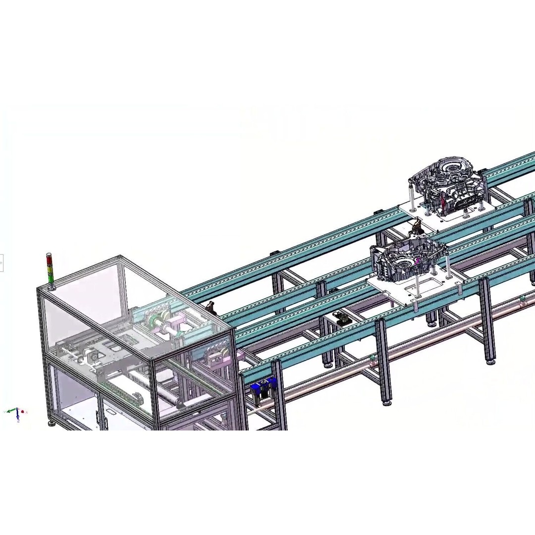 Engine Assembly Line Conveyor System 3D Model – High-Throughput Automation, FBX - View 8