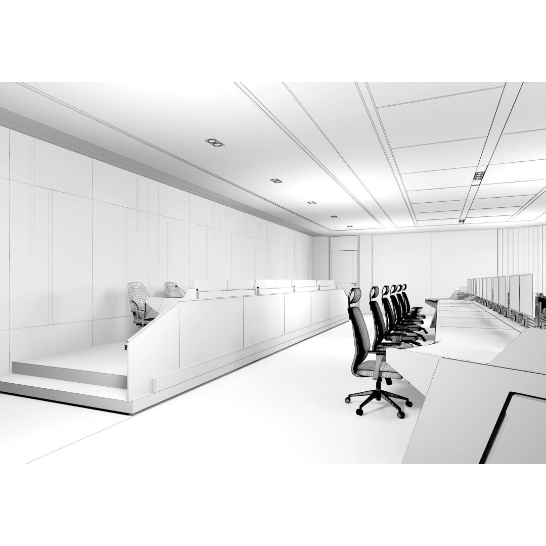 Control Room 3D Model – Detailed Office Environment, FBX, OBJ - View 14