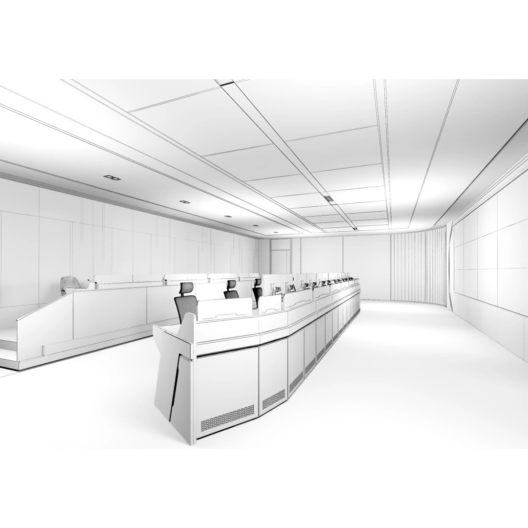 Control Room 3D Model – Detailed Office Environment, FBX, OBJ - View 15