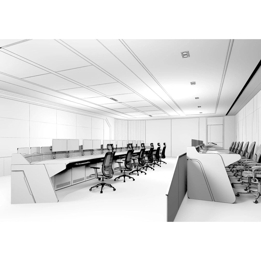 Control Room 3D Model – Detailed Office Environment, FBX, OBJ - View 19