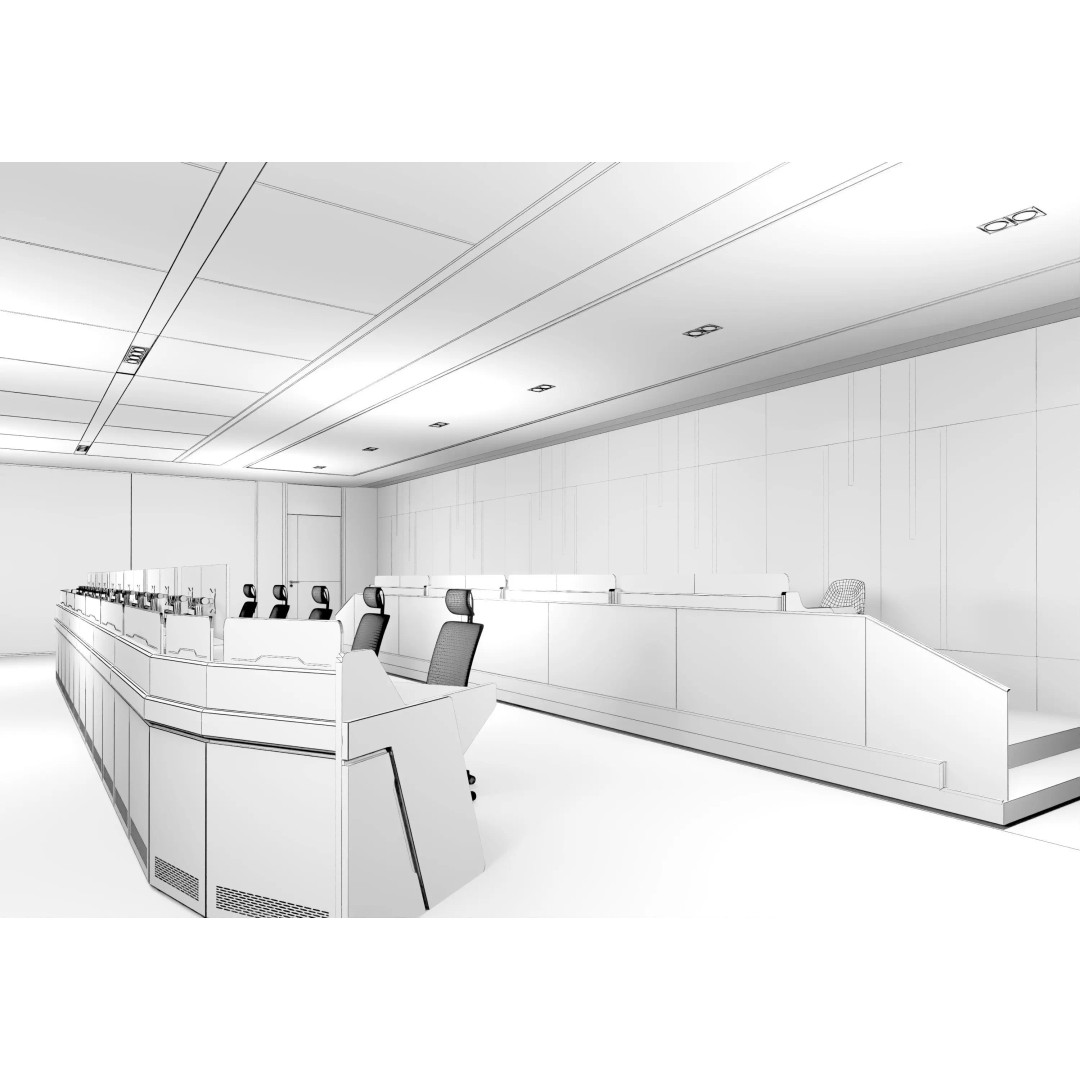 Control Room 3D Model – Detailed Office Environment, FBX, OBJ - View 22