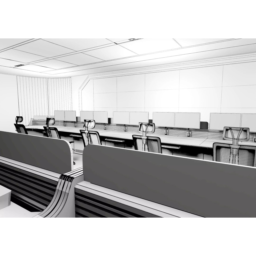 Control Room 3D Model – Detailed Office Environment, FBX, OBJ - View 25