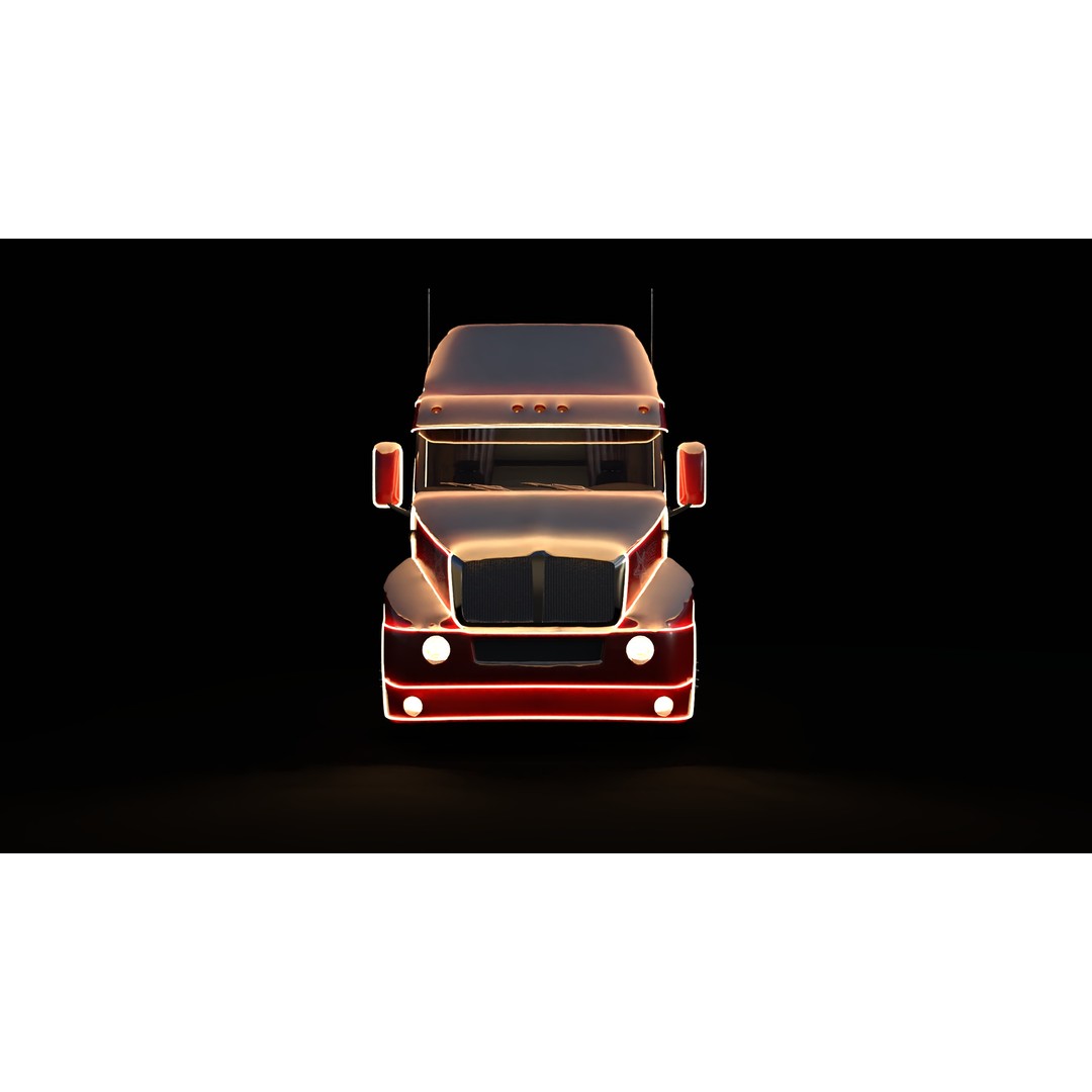 Christmas Truck 3D Model – Low Poly Game Asset, PBR Textures, FBX - View 10