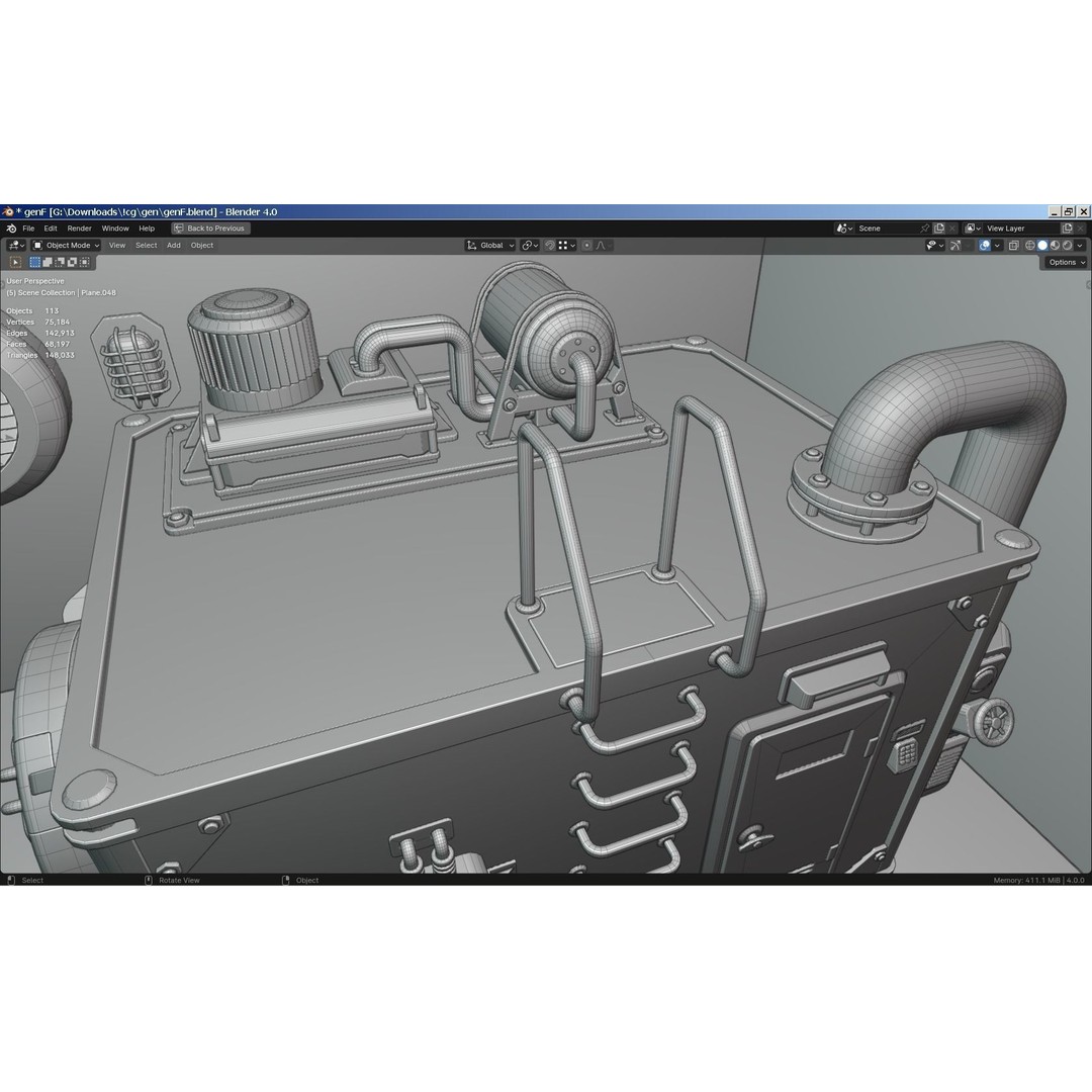 Sci-Fi Generator 3D Model – Industrial Transformer with PBR Textures - View 10