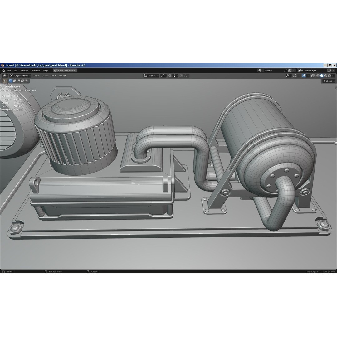 Sci-Fi Generator 3D Model – Industrial Transformer with PBR Textures - View 11