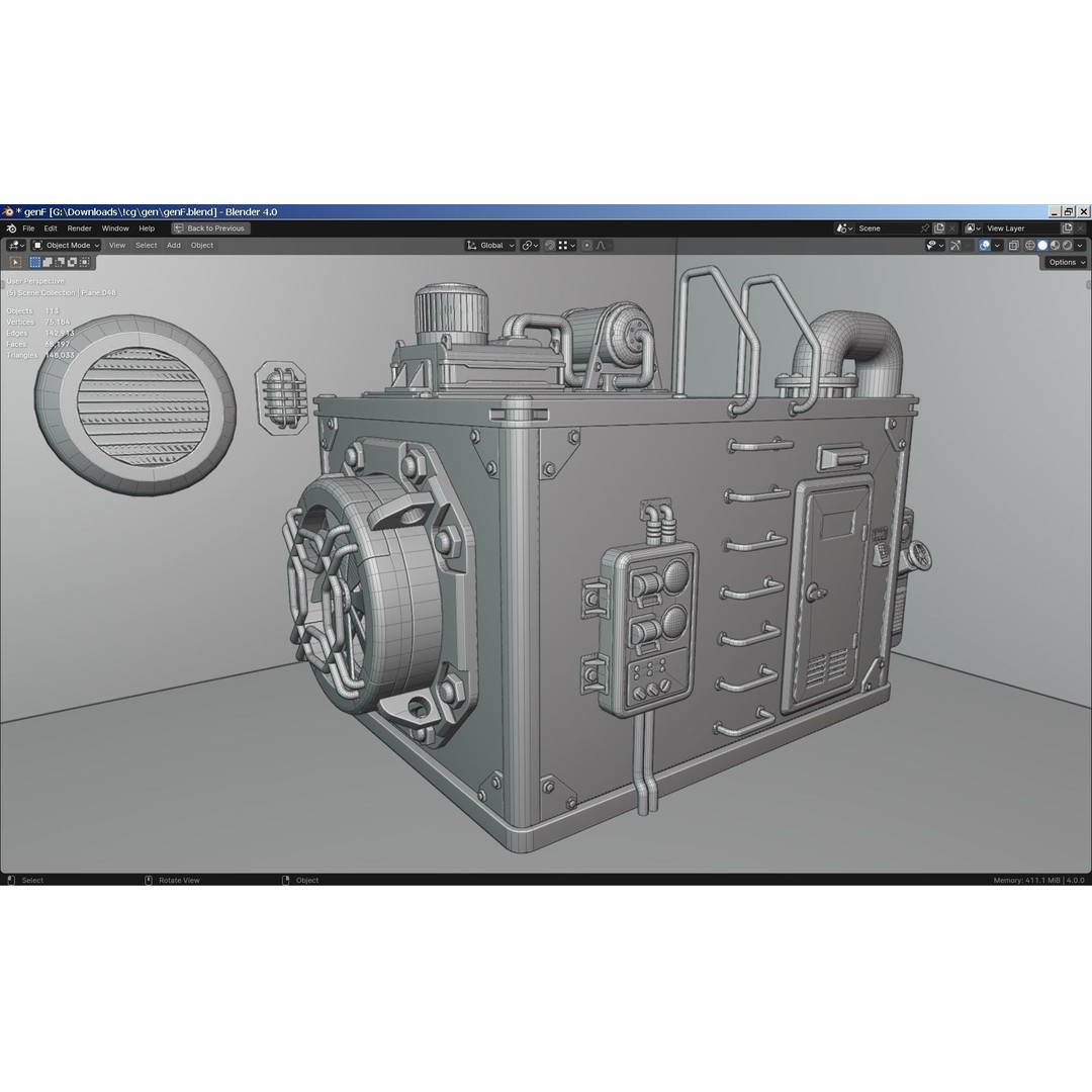 Sci-Fi Generator 3D Model – Industrial Transformer with PBR Textures - View 12