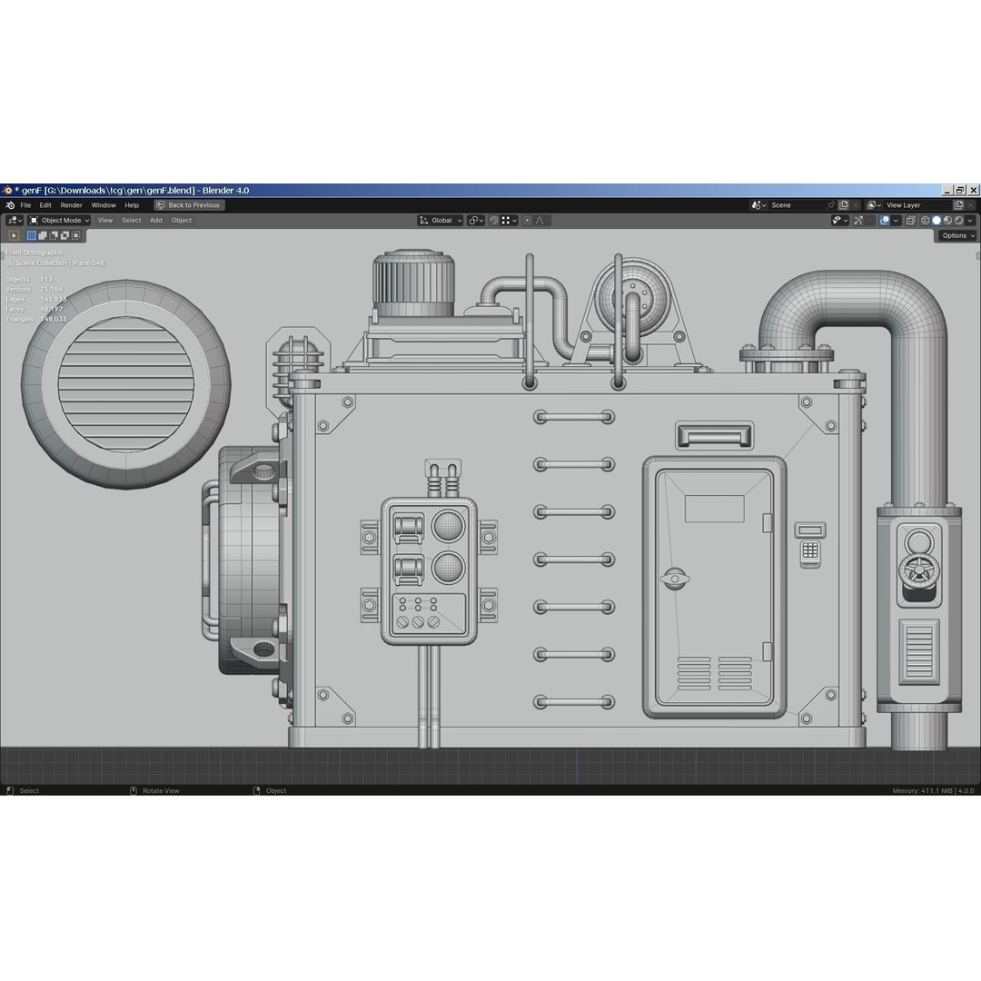 Sci-Fi Generator 3D Model – Industrial Transformer with PBR Textures - View 13