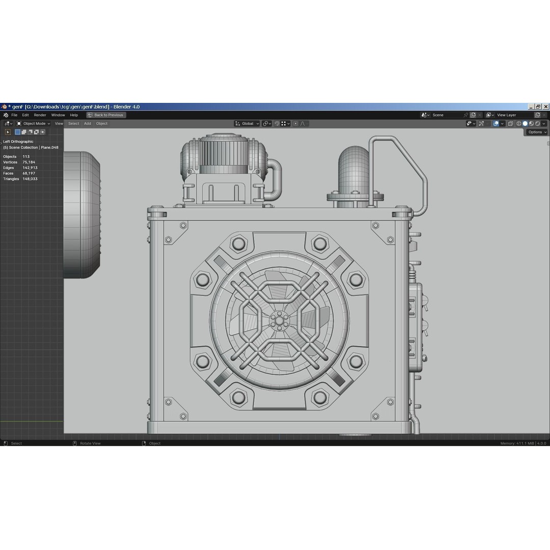 Sci-Fi Generator 3D Model – Industrial Transformer with PBR Textures - View 14