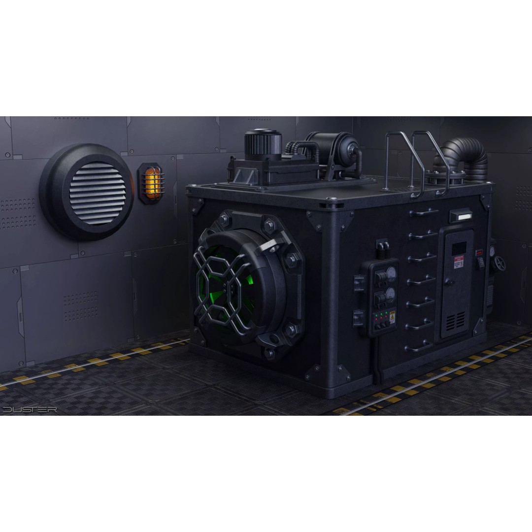 Sci-Fi Generator 3D Model – Industrial Transformer with PBR Textures - View 2
