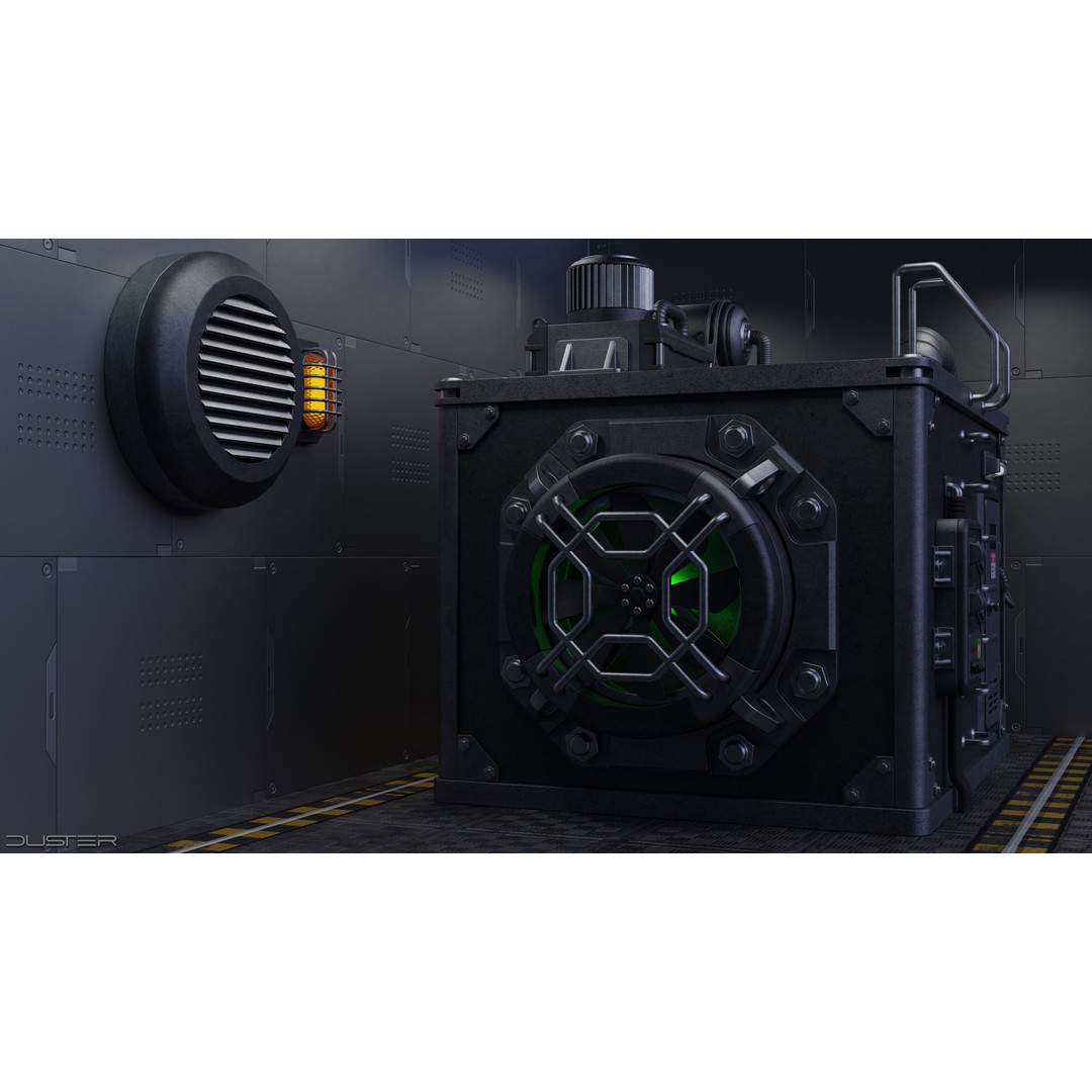 Sci-Fi Generator 3D Model – Industrial Transformer with PBR Textures - View 3