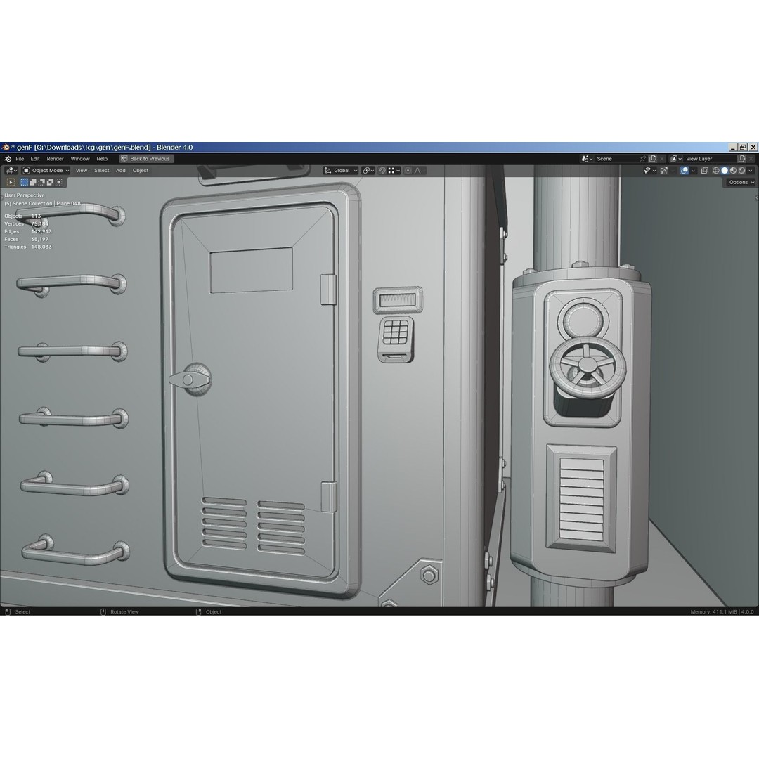 Sci-Fi Generator 3D Model – Industrial Transformer with PBR Textures - View 9