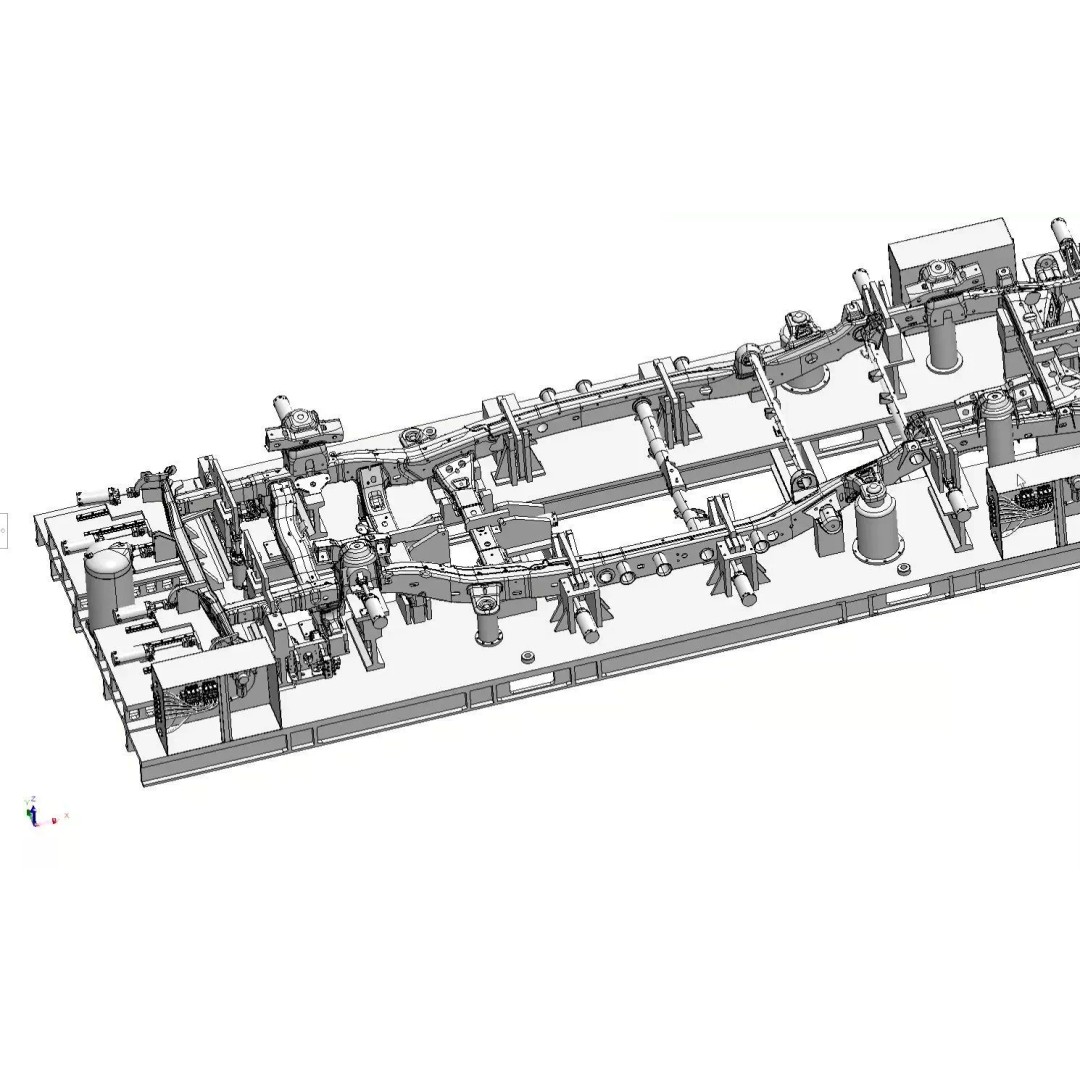 Car Chassis Welding Fixture 3D Model – High Precision CAD Design, FBX - View 3