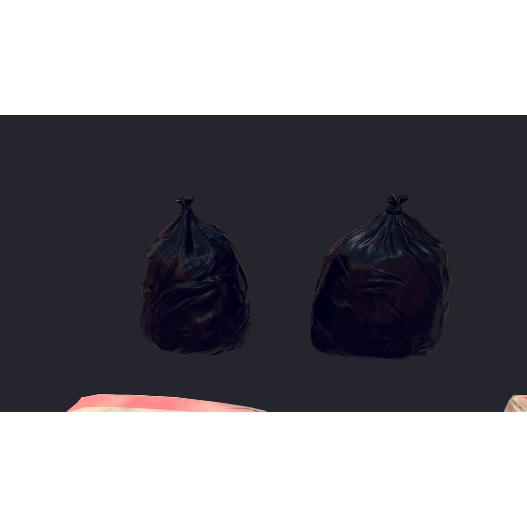 Concrete and Garbage Bags 3D Model – Low Poly Game Ready FBX - View 10