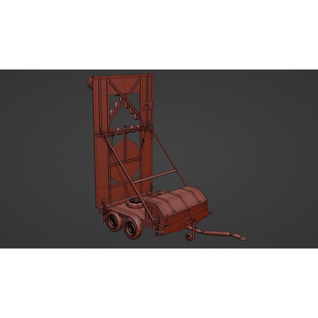 European Arrow Board Trailer 3D Model – High Detail PBR Asset, FBX