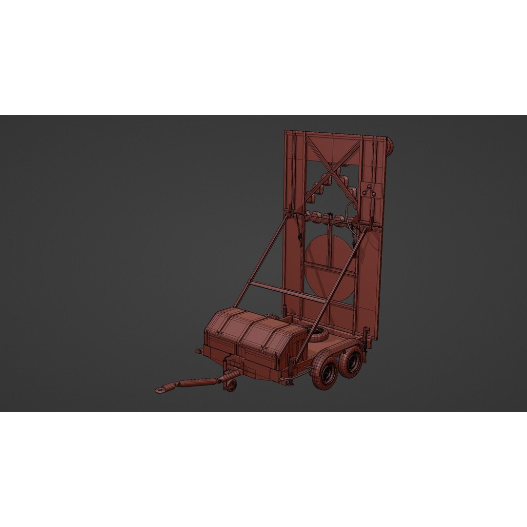 European Arrow Board Trailer 3D Model – High Detail PBR Asset, FBX - View 10