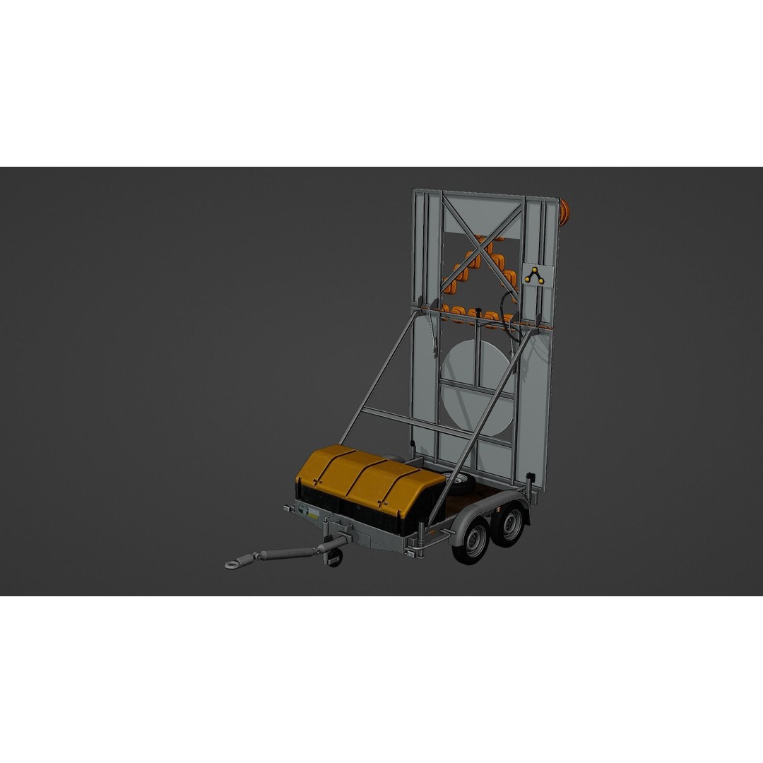 European Arrow Board Trailer 3D Model – High Detail PBR Asset, FBX - View 8
