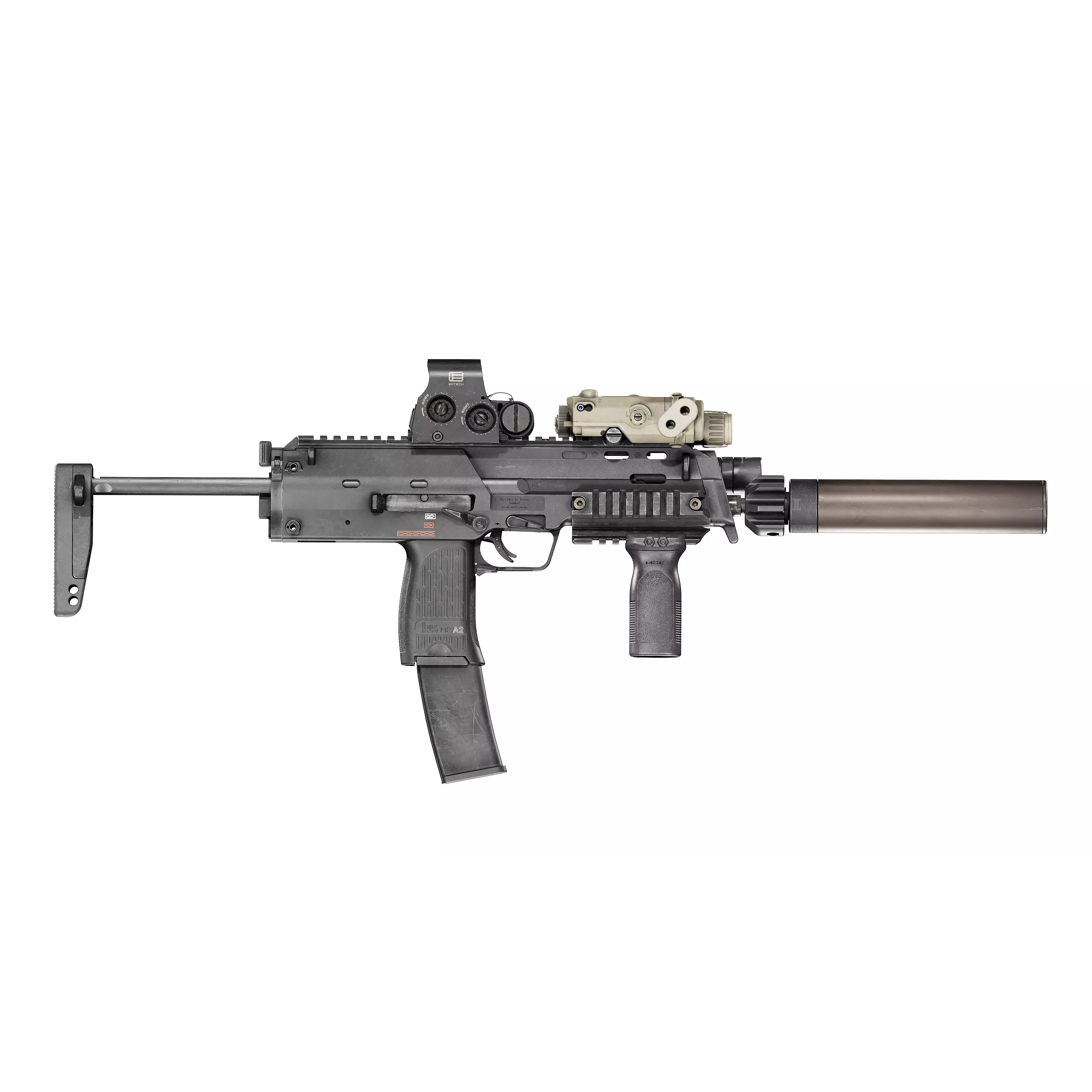 HK MP7 A2 SMG - Low-Poly Game-Ready 3D Model - View 10