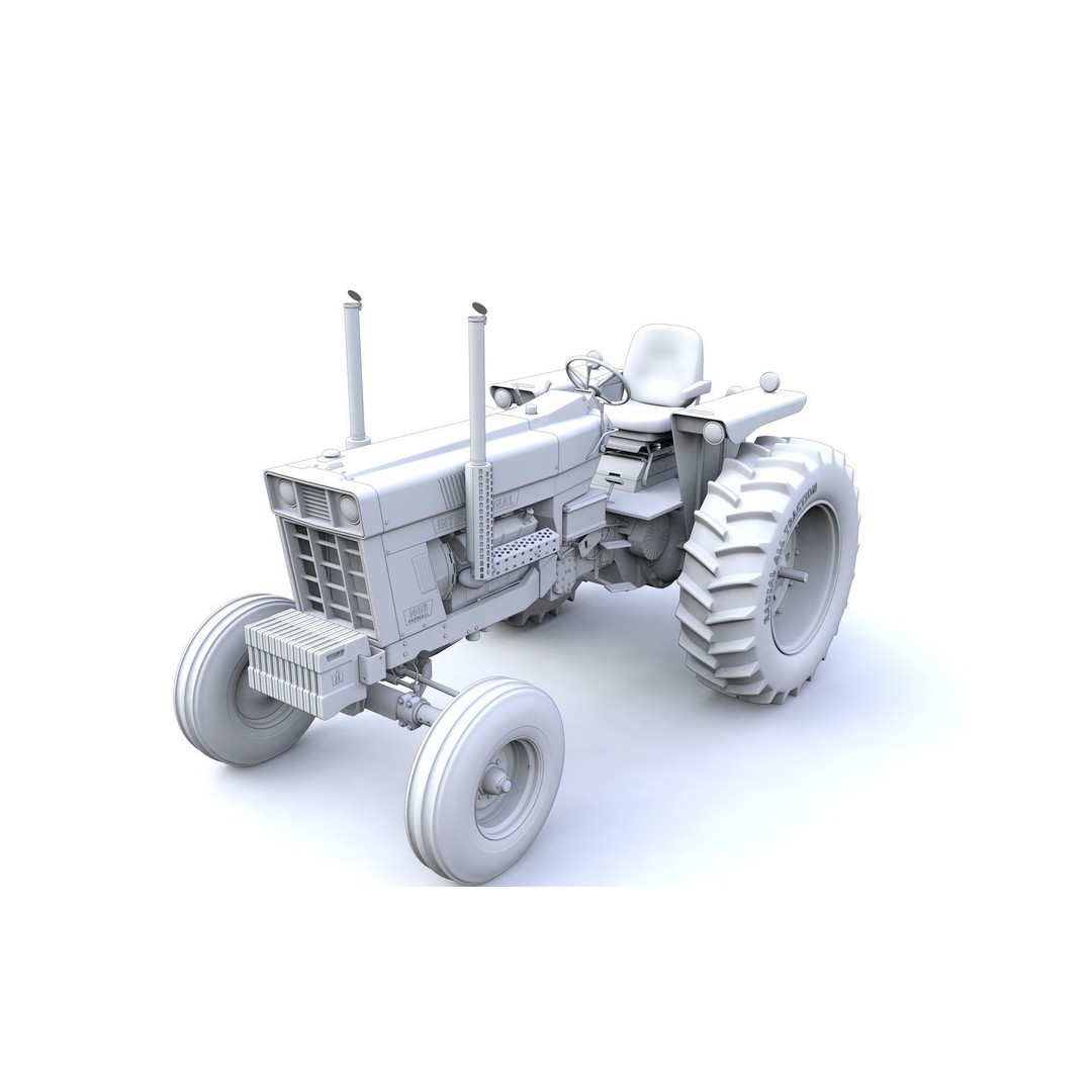 International Harvester 1468 Tractor 3D Model – High Detail Vehicle Asset, FBX, OBJ