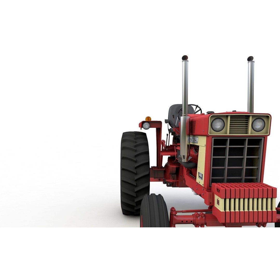 International Harvester 1468 Tractor 3D Model – High Detail Vehicle Asset, FBX, OBJ - View 11