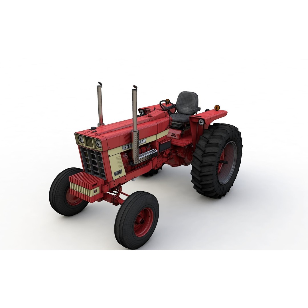 International Harvester 1468 Tractor 3D Model – High Detail Vehicle Asset, FBX, OBJ - View 17