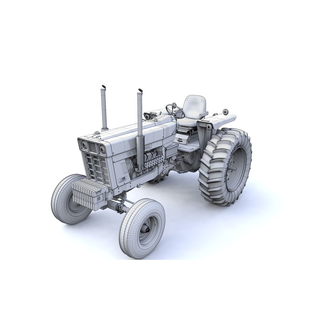 International Harvester 1468 Tractor 3D Model – High Detail Vehicle Asset, FBX, OBJ - View 18