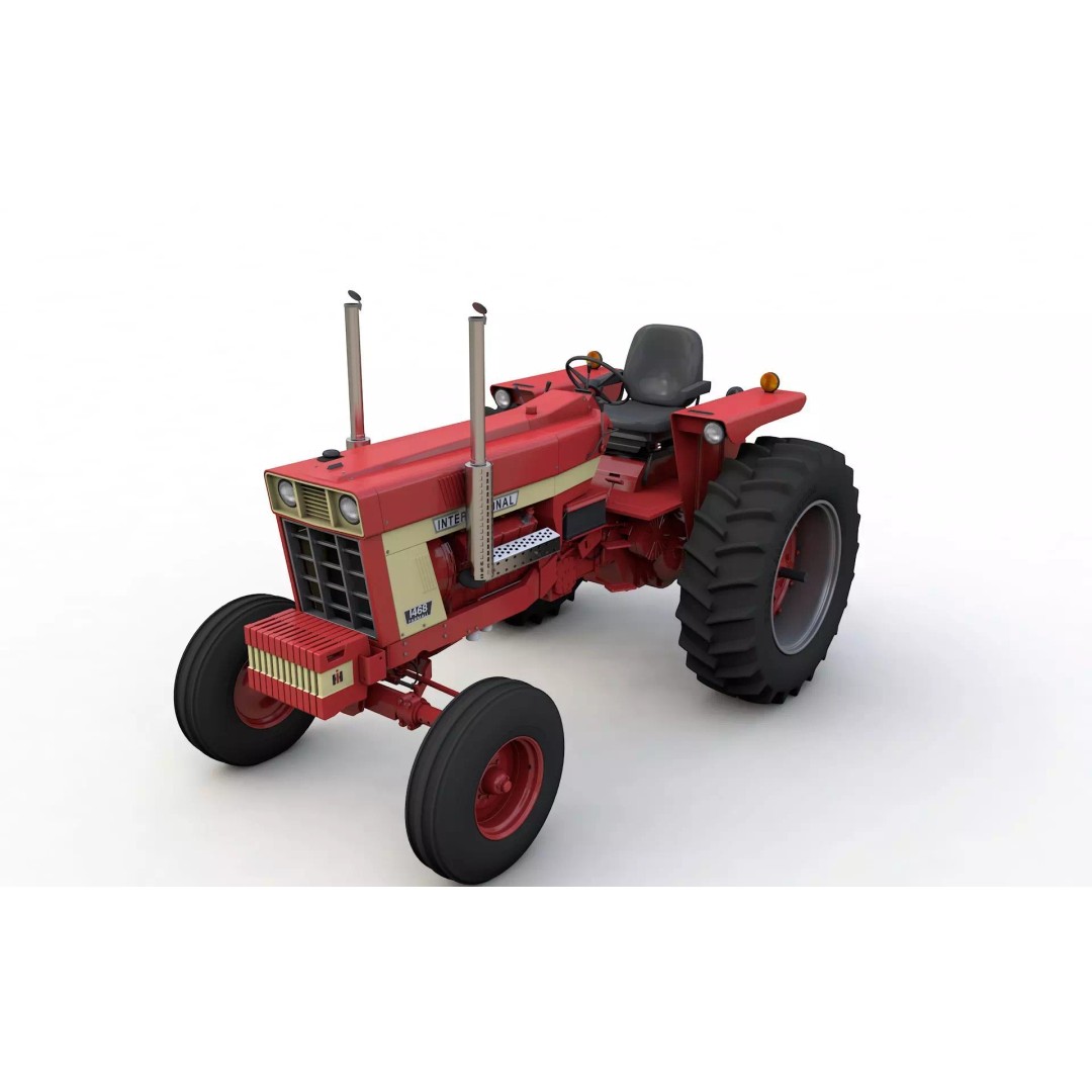 International Harvester 1468 Tractor 3D Model – High Detail Vehicle Asset, FBX, OBJ - View 2