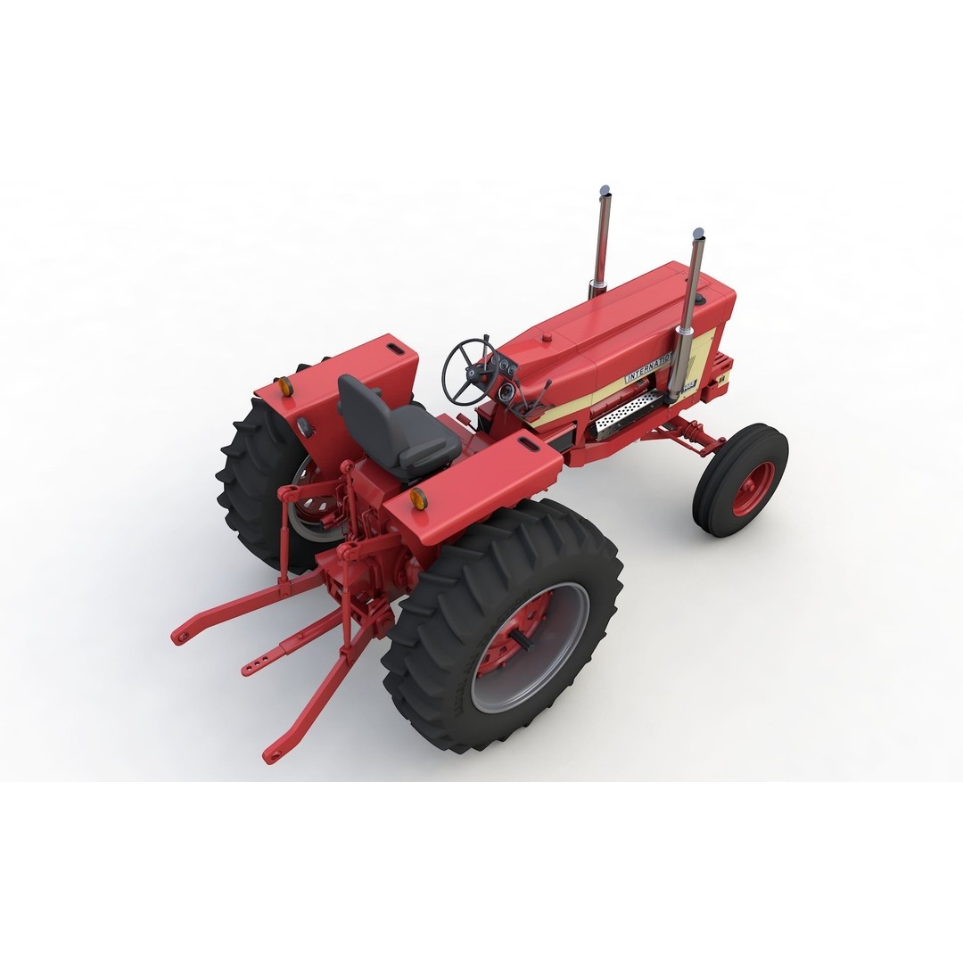 International Harvester 1468 Tractor 3D Model – High Detail Vehicle Asset, FBX, OBJ - View 5