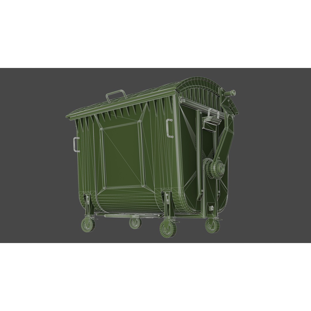 Trash Can 3D Model – Low Poly Game Asset with PBR Textures