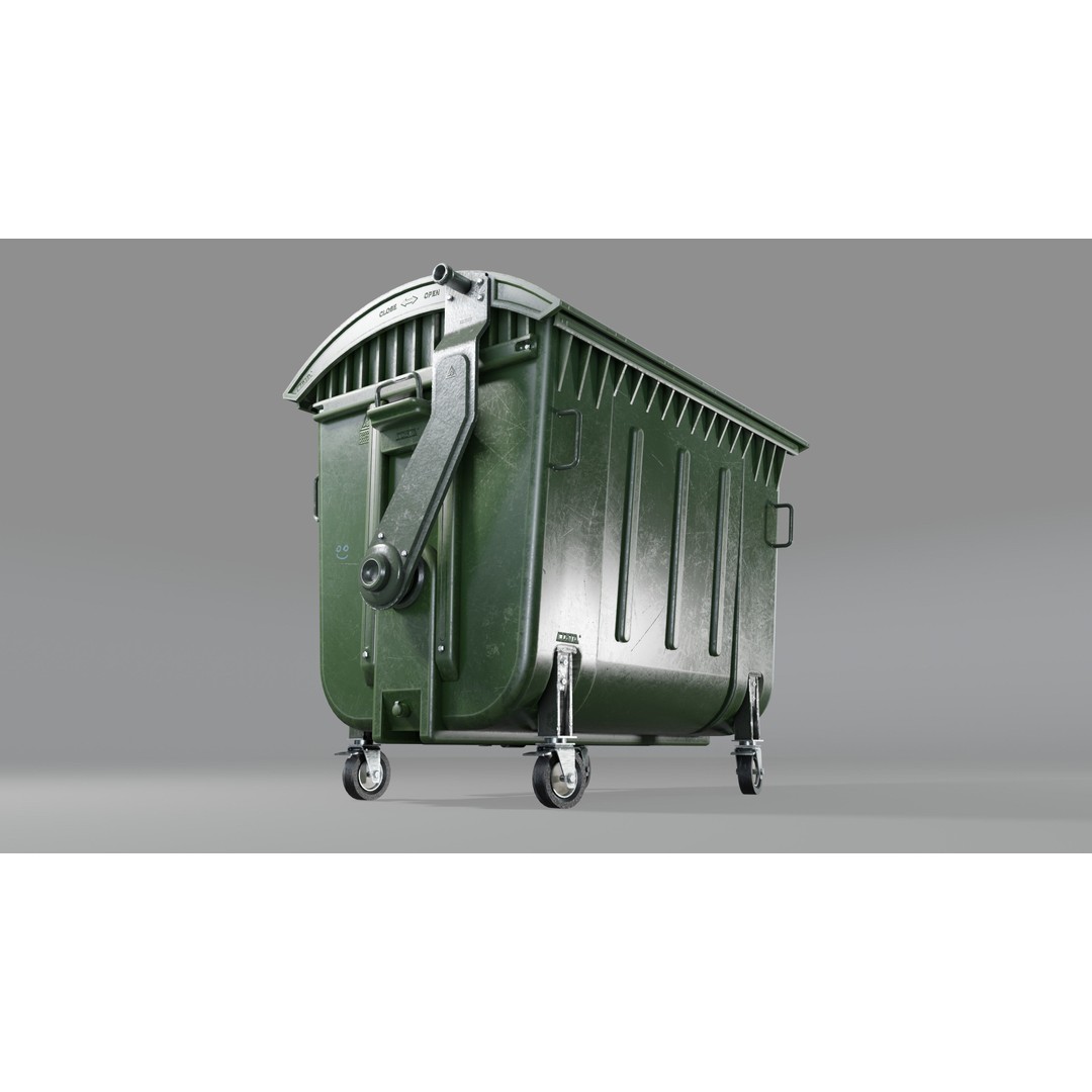 Trash Can 3D Model – Low Poly Game Asset with PBR Textures - View 15