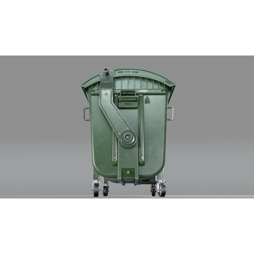Trash Can 3D Model – Low Poly Game Asset with PBR Textures - View 16
