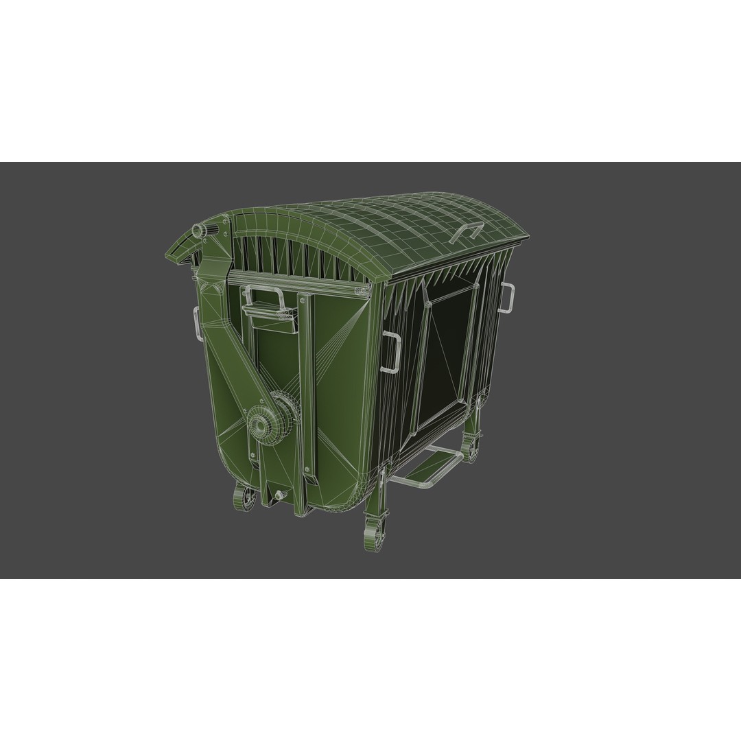 Trash Can 3D Model – Low Poly Game Asset with PBR Textures - View 18