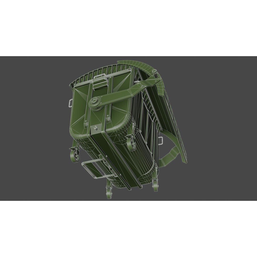 Trash Can 3D Model – Low Poly Game Asset with PBR Textures - View 19