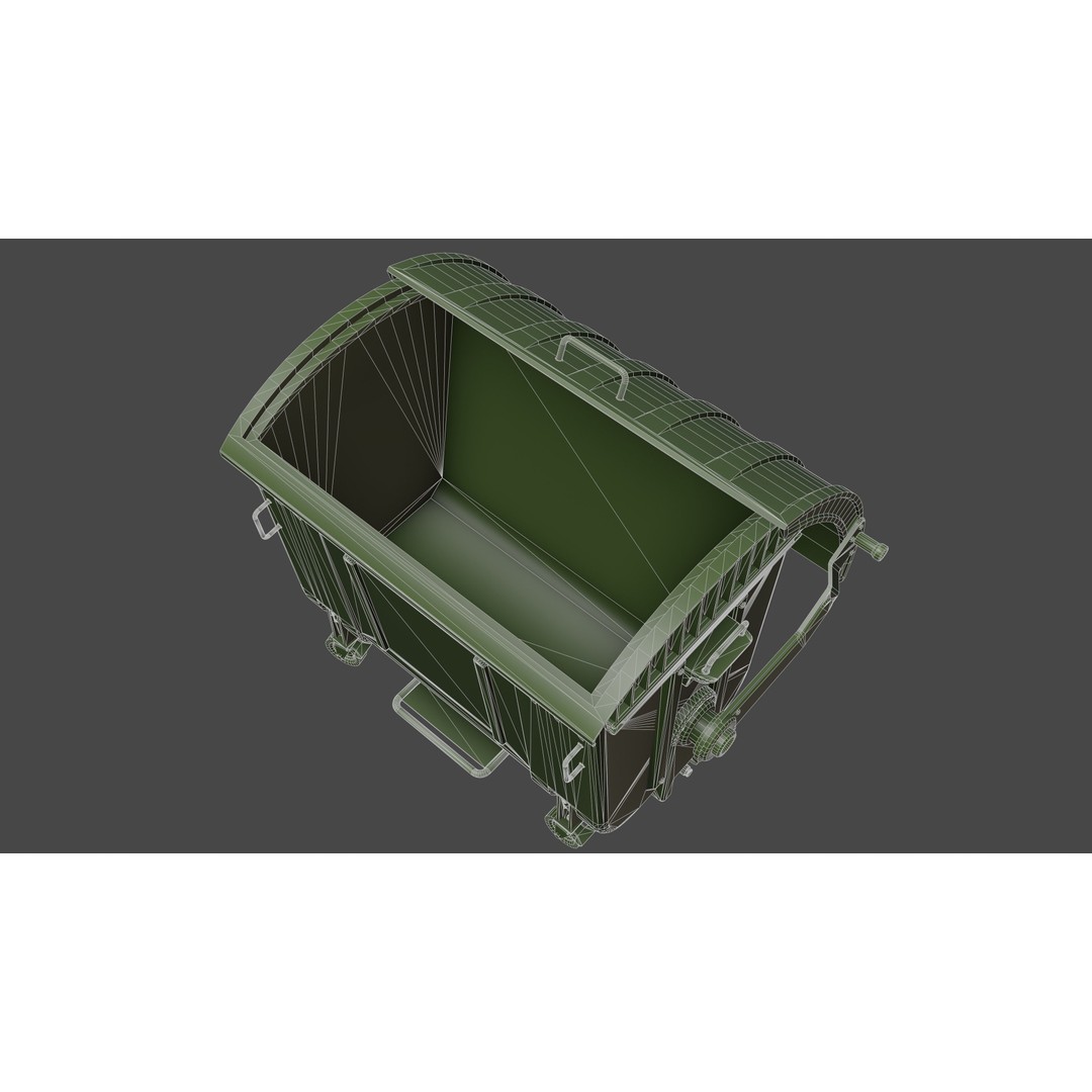 Trash Can 3D Model – Low Poly Game Asset with PBR Textures - View 20