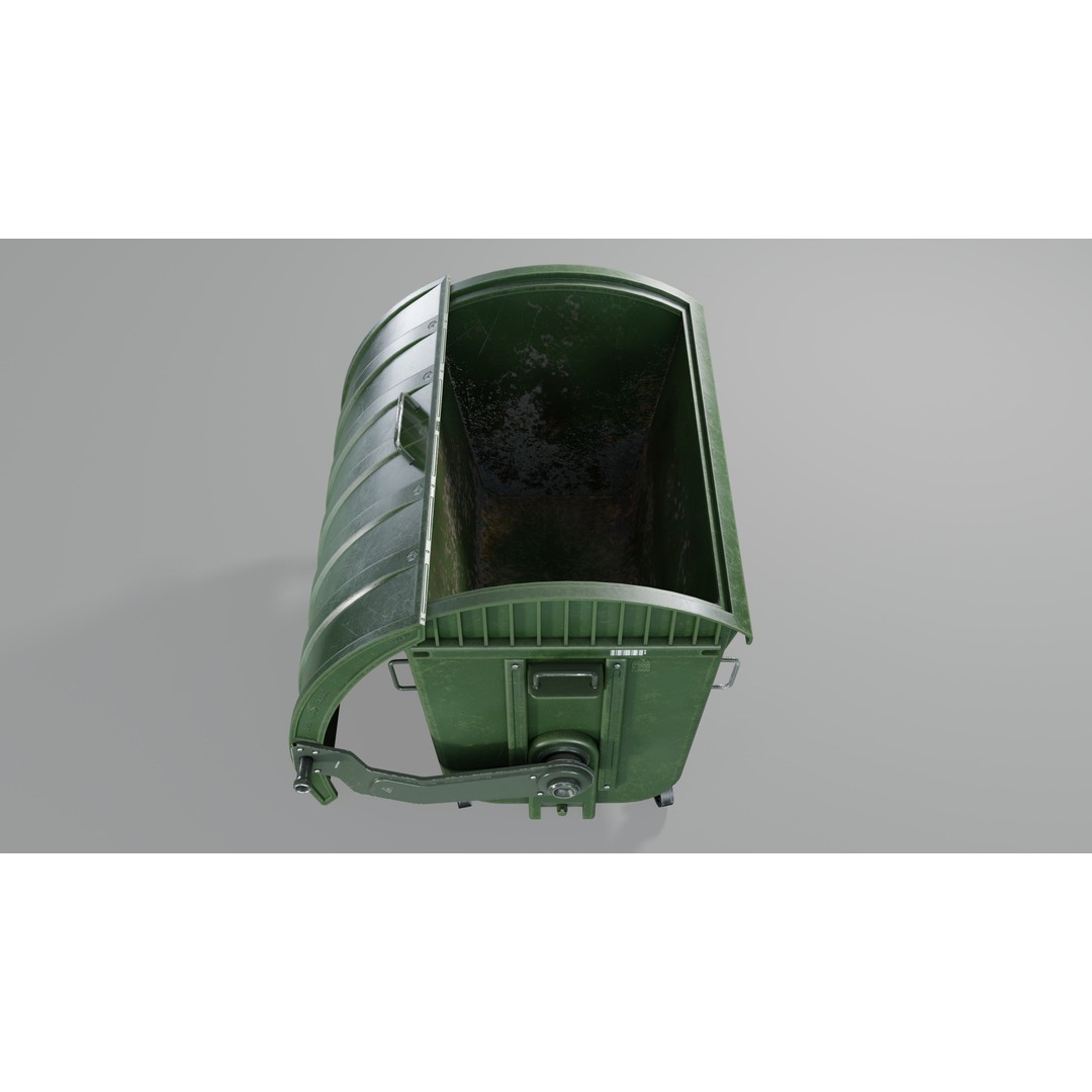Trash Can 3D Model – Low Poly Game Asset with PBR Textures - View 5