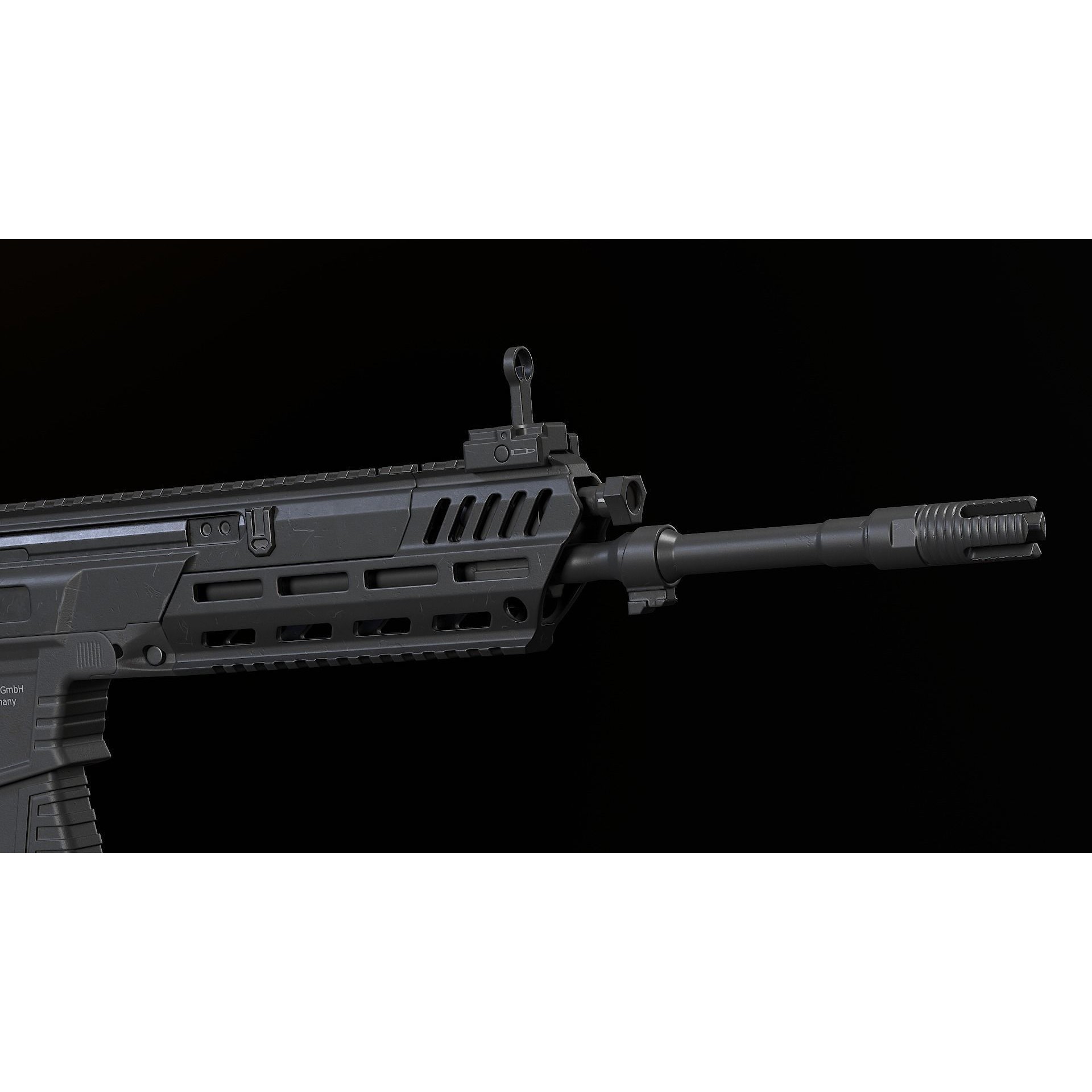 HK433 Assault Rifle - Low-Poly Game-Ready 3D Model - View 15