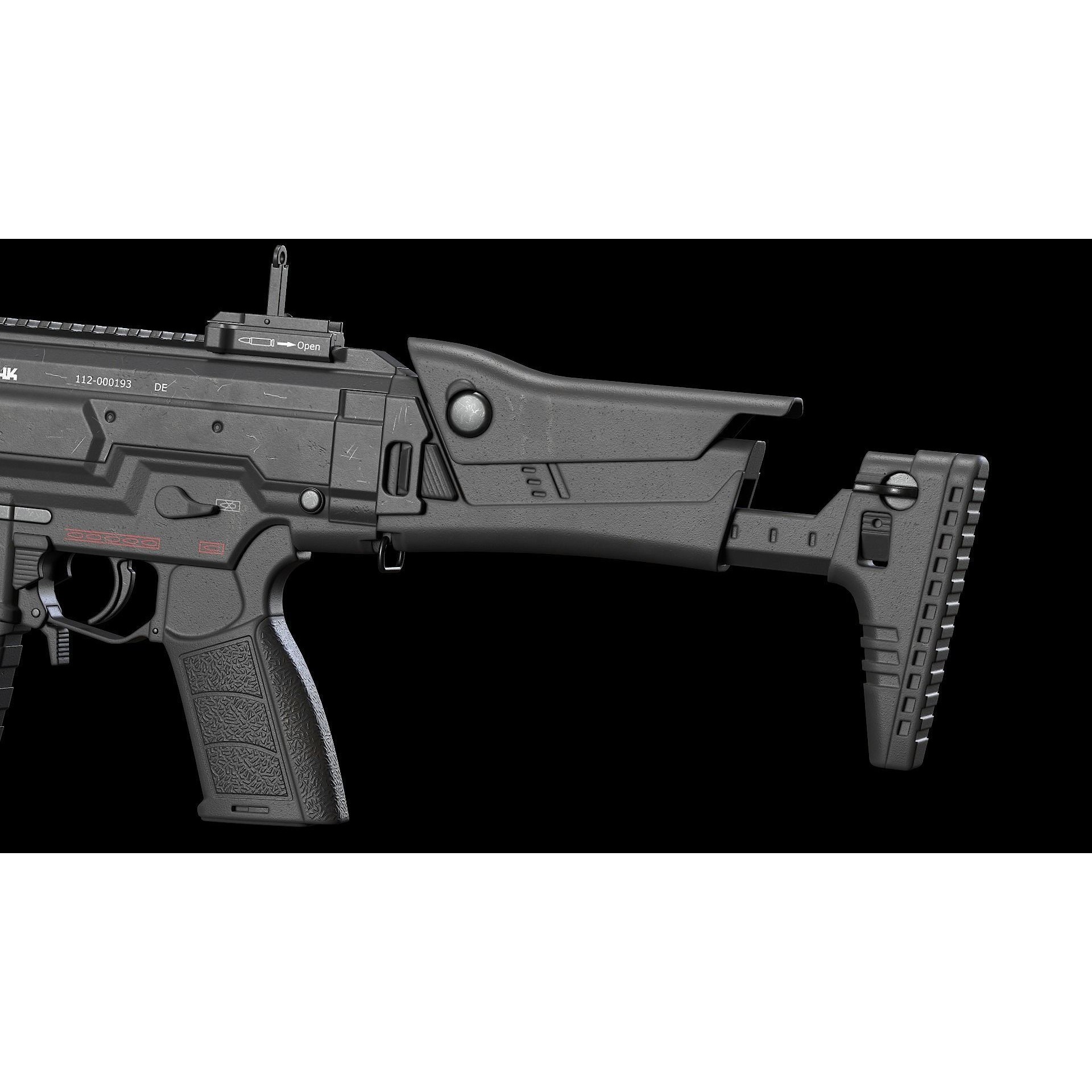 HK433 Assault Rifle - Low-Poly Game-Ready 3D Model - View 16