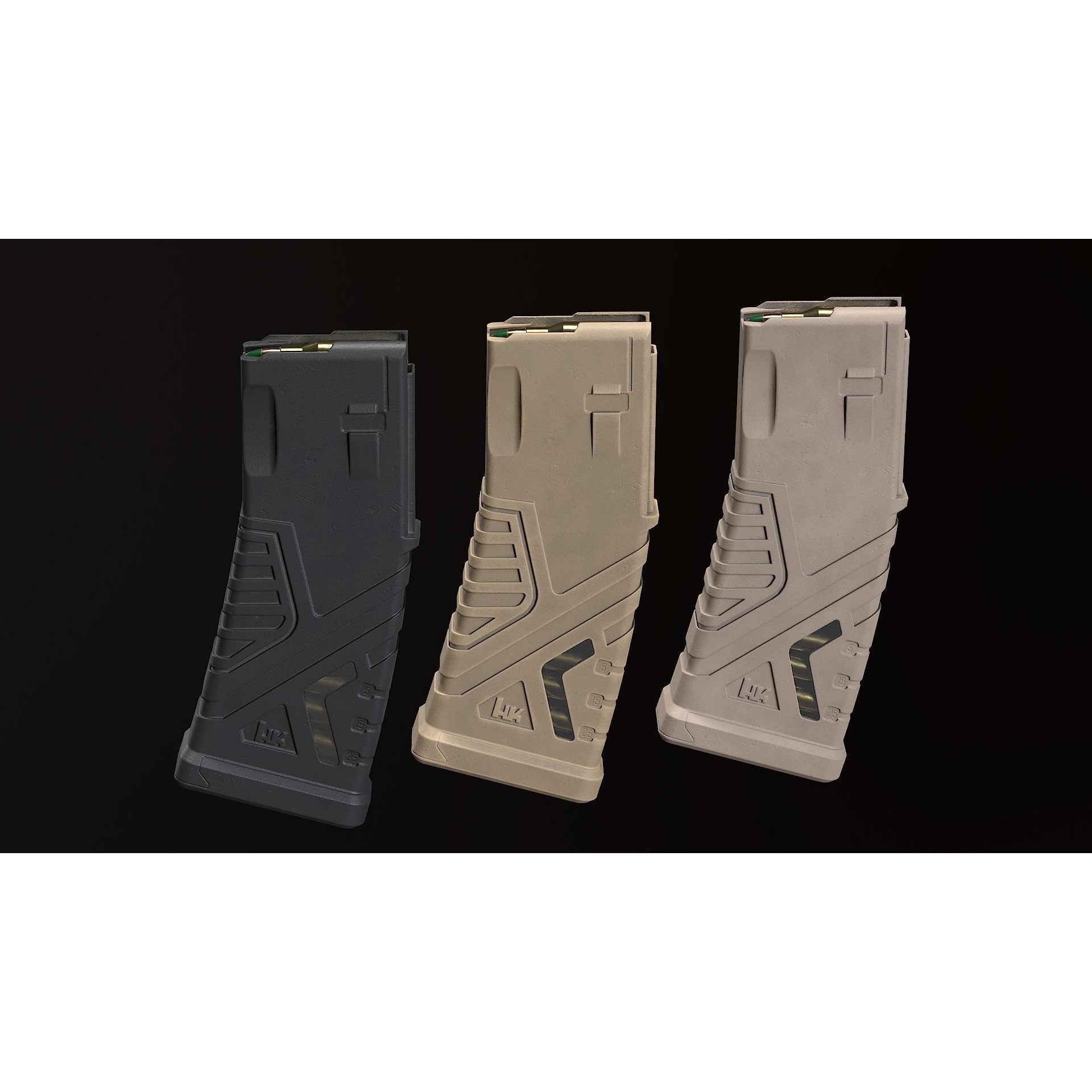 HK433 Assault Rifle - Low-Poly Game-Ready 3D Model - View 18