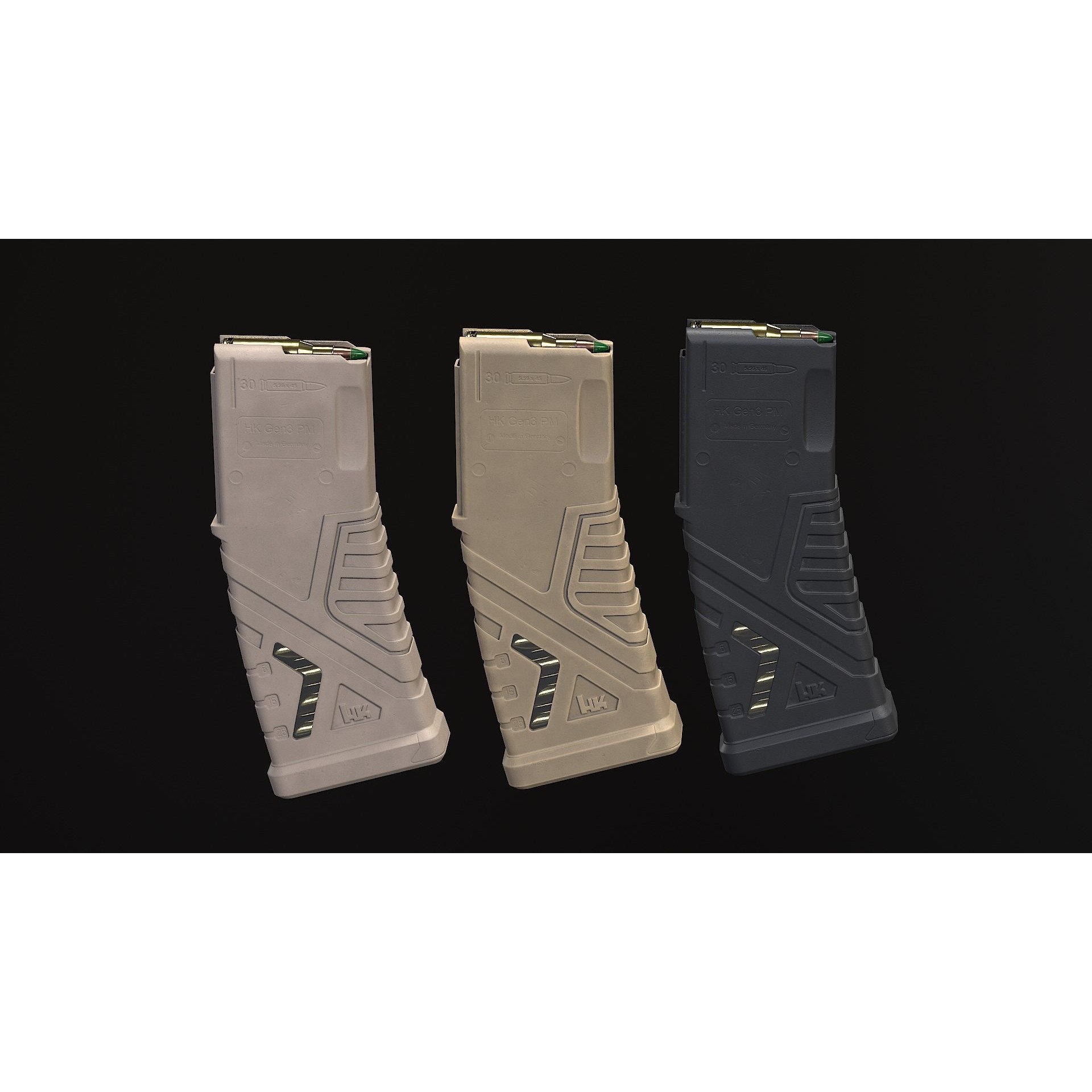 HK433 Assault Rifle - Low-Poly Game-Ready 3D Model - View 19