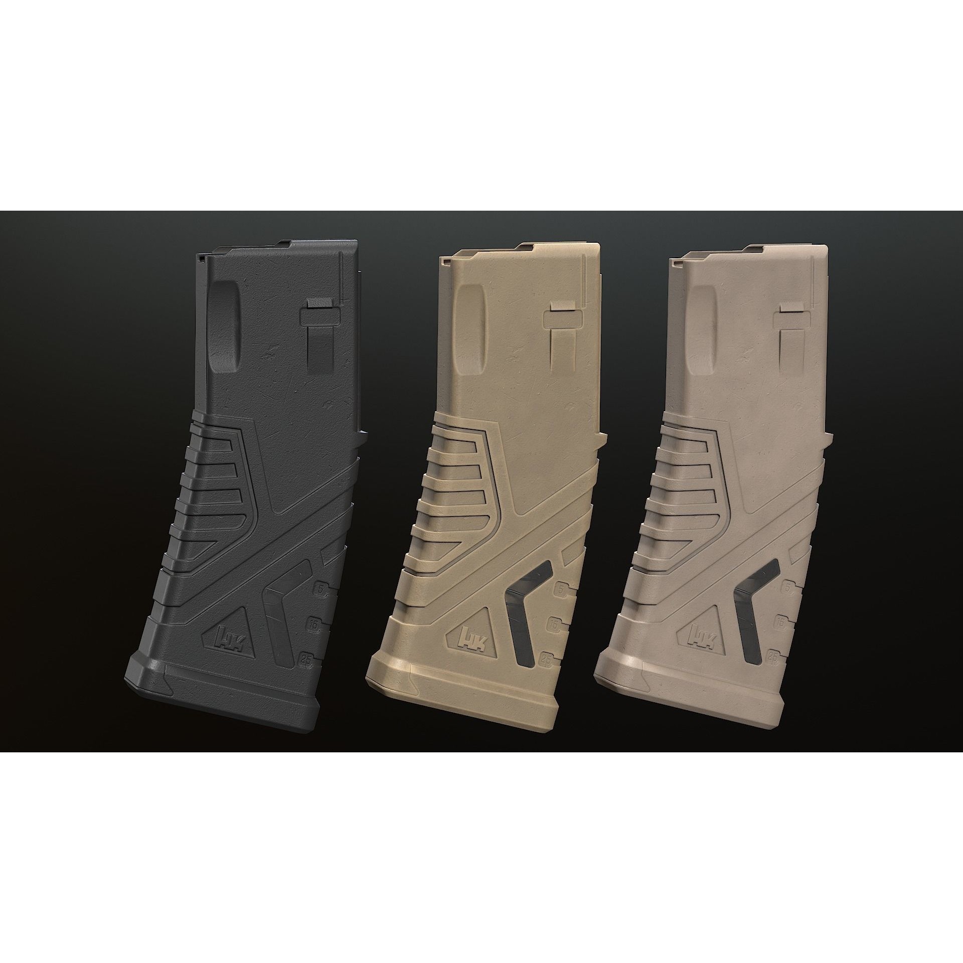 HK433 Assault Rifle - Low-Poly Game-Ready 3D Model - View 20